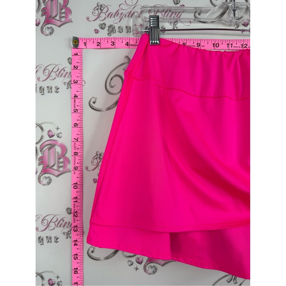 Tail SKORT skirt shorts under neon pink Hot Pink Ruched Tennis Skort - Picture 4 of 10